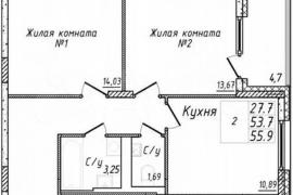 2-к. квартира, 58 м², 4/18 эт.