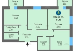 3к, 83,34м2, 1/10, Дубрава-парк